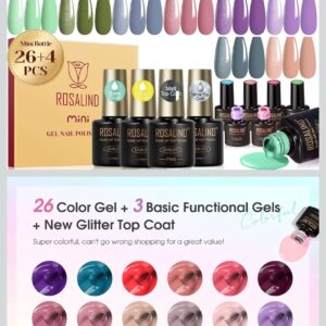 Rosalind Mini Esmaltes en Gel Nail Polish Set – 30 Colores Vibrantes y Funcionales