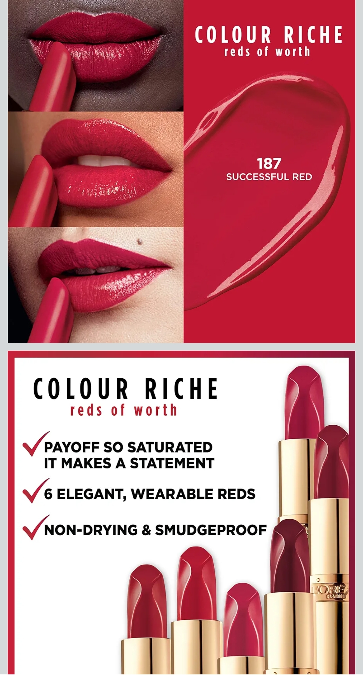 L’Oréal Colour Riche® The Reds – Successful Red 187