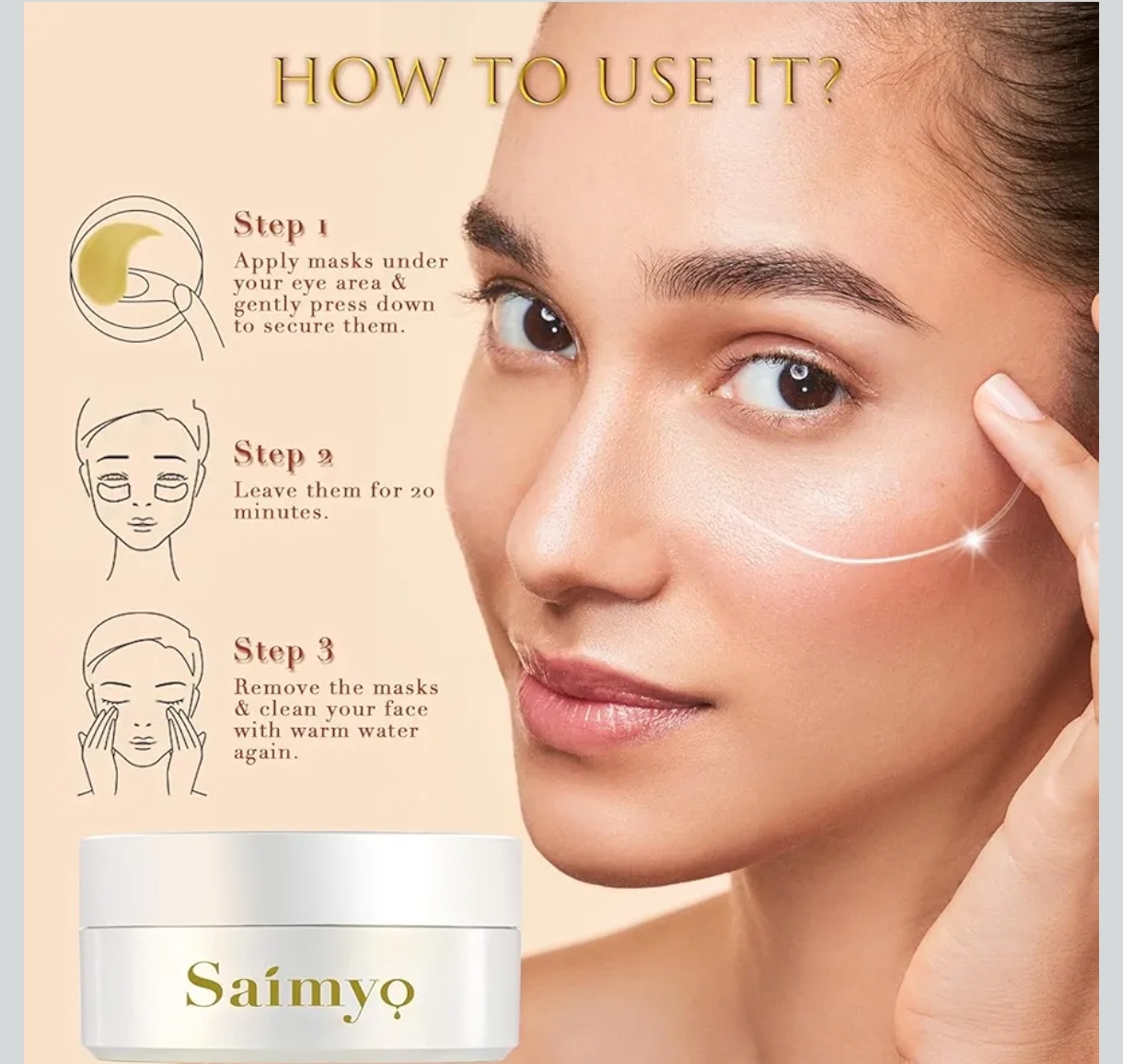 Parche de Ojos Hidrogel Saimyo 24K – Cuidado Premium para tu Mirada - Image 5