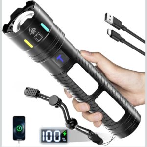 Linterna Recargable USB-C – Potencia 10.000 LUMENS, Power bank 9000 mah