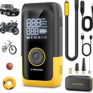 Compresor de Aire Portátil KIZINNO – Inflado Rápido / Power Bank 22W