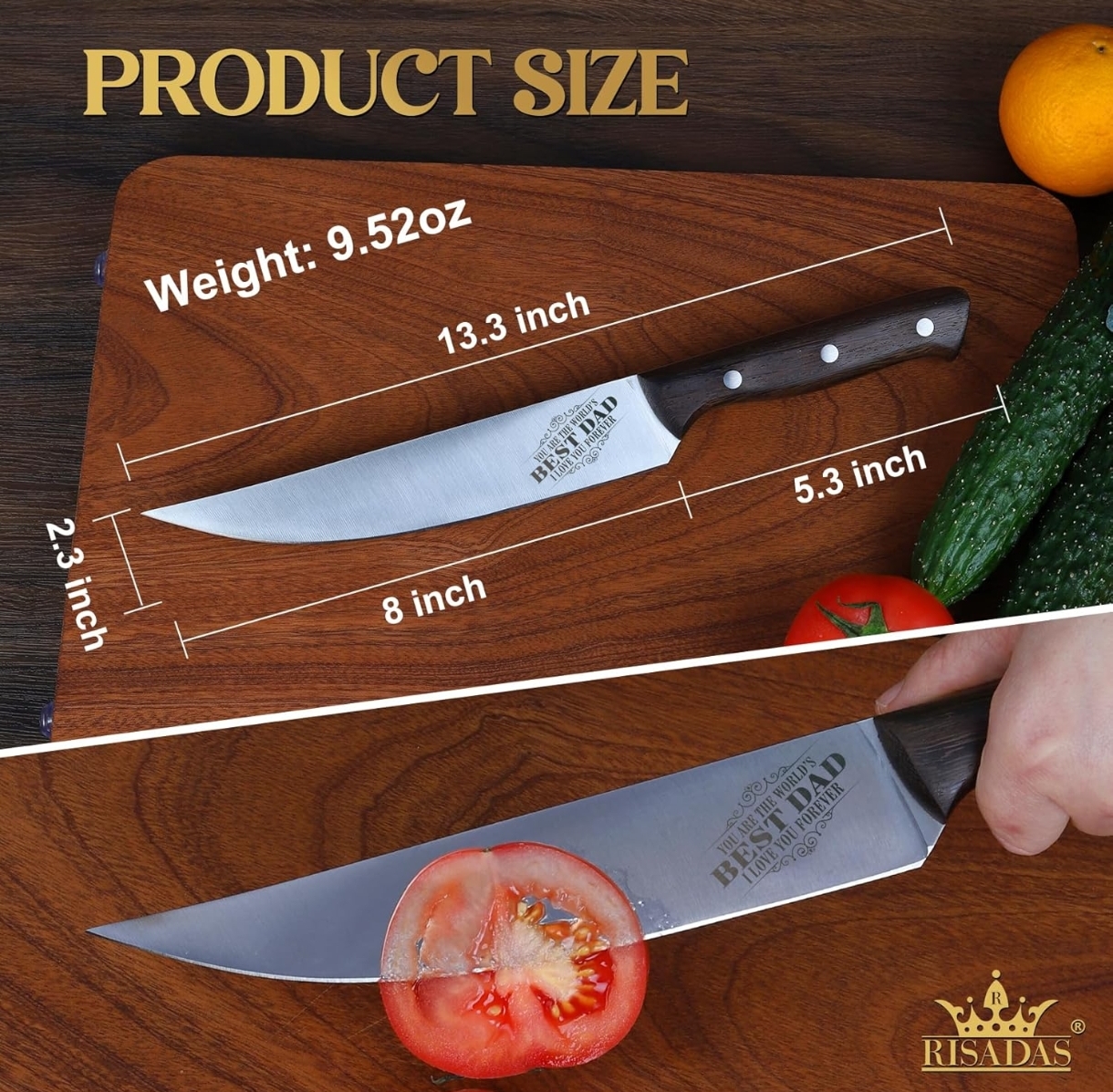 Cuchillo 8" Acero Inox Best Father - Image 4